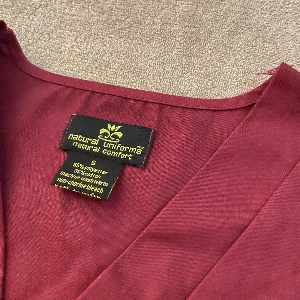Natural Uniforms maroon scrub top